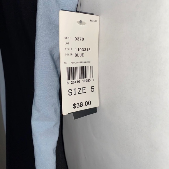 NWT Vintage Byer Too! Color Block Poplin Bengaline Blue Black Mini Dress size 5 - Picture 3 of 8